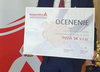 INSIA SK je opäť TOP PARTNEROM poisťovne KOOPERATIVA